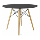 Mesa De Comedor Eames Redonda Negra 80 Cm Diámetro Nueva