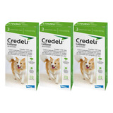 03 Credeli 450mg Antipulga Carrapato Cães 11 A 22kg 3 Comp.