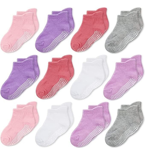 Calcetines Antideslizantes Para Bebés 12 Pares (12-36 Meses)