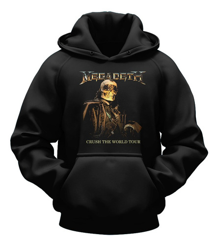 Buzo Hoddie Capota Cerrado Megadeth Crush The World Tour