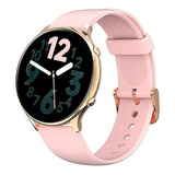 Reloj Smartwatch Elegante P/moto Samsung Xiaomi Ios Rosa Bt Color De La Caja Dorado