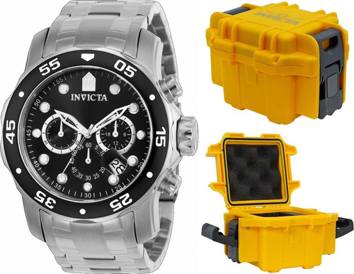 Reloj Invicta Pro Diver 0069 Para Hombre: Plateado, Color De La Correa: Plata, Color Del Bisel: Negro, Color De Fondo: Negro