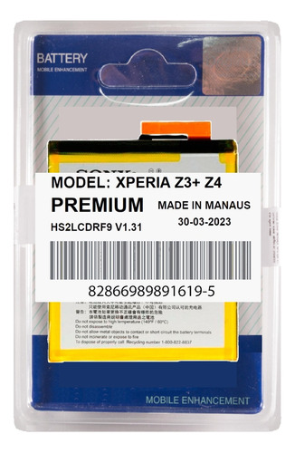 Battria Para Xperia Z3+ Plus Z4 E6533 E6553 + 0rigna! C5