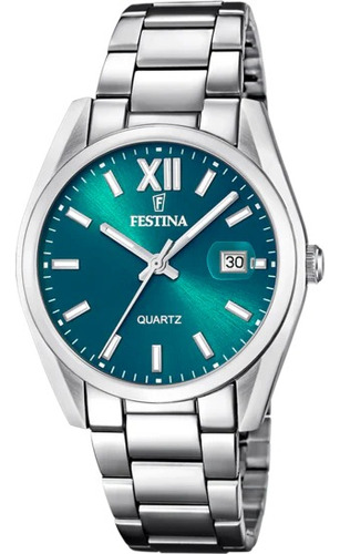 Reloj Festina Classic Hombre Acero Verde Fecha 50m F20683.3
