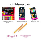 Kit Prismacolor Junior Largos + 12 Pastel + 12 Metálicos