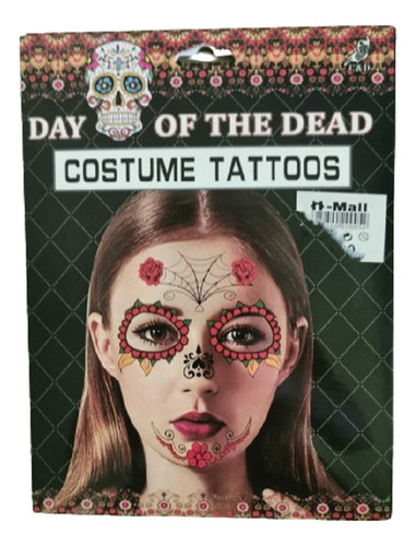 Tatuaje Autoadhesi Temporal Halloween Catrina Mascara Muerte