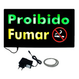 Painel De Led Letreiro Luminoso Proibido Fumar 49x24 Cm Nf-e