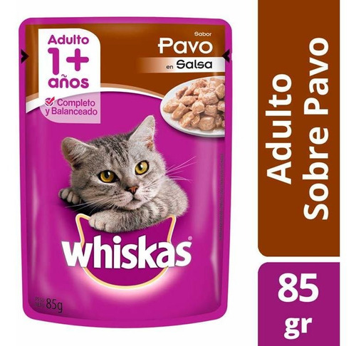 Pack X 12 Unid Alim P Animales  Pouch Pavo 85 Gr Whiskas Al