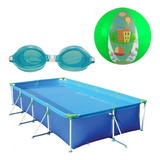 Kit Piscina 6200 L+óculos Natação Infantil Verde+ Bola 40 Cm