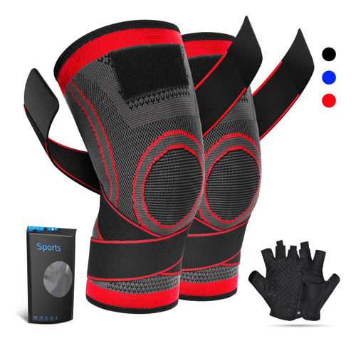 Rodillera&guantes Deportiva Elástica Para Gimnasio, 4 Piezas