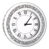 Dmdfirst Reloj De Pared Con Espejo Redondo Plateado De 12 Pu