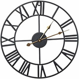 Reloj De Pared Sorbus, Reloj De Metal Negro Analógico De De