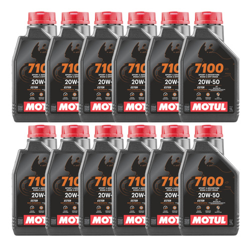 Aceite Moto 4t 7100 20w50 100% Sintetico Motul Caja 12l