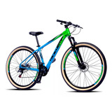 Mountain Bike Rower Aro 29 Xlite Aro 29 19  21v Freios De Disco Mecânico Câmbios Index 3v Y Index 7v Cor Verde/azul