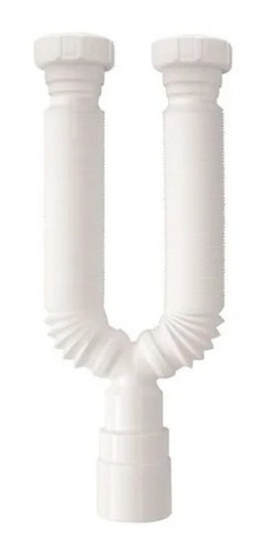 Sifón Flexible Doble Color Blanco.