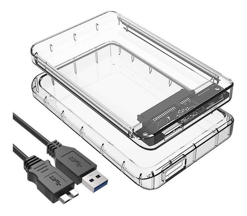 Cofre Case Para Disco Duro Sata 2.5 Usb3.0 Transparente