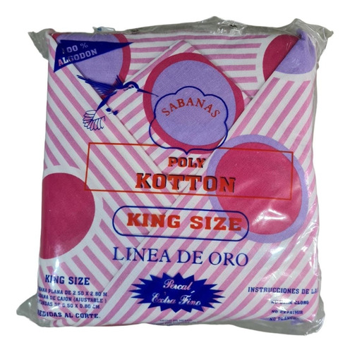 Juego De Sabanas Algodón Estampada King Size Poly Kotton