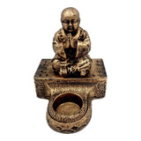 Castiçal Buda Chines Na Base 12,5 Cm Hindu Monge Tailandes