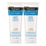 Kit 2 Protetor Solar Neutrogena Sun Fresh Corpo Fps 50 200ml