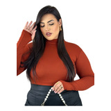 Blusa Feminina Manga Longa Cropped Plus Size Gringa 46 Ao 54