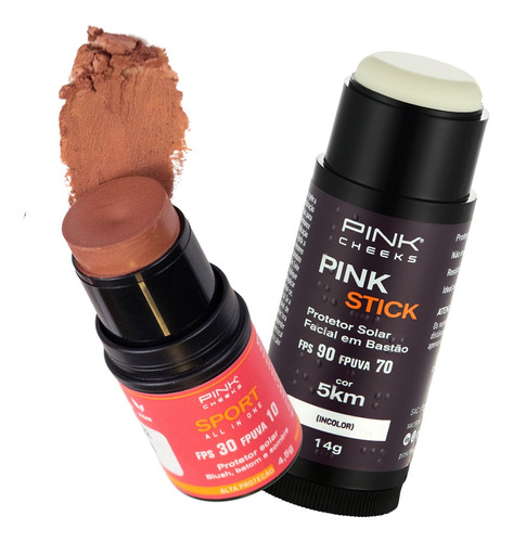 Protetor Solar Pink Stick + Blush Original Pink Cheeks
