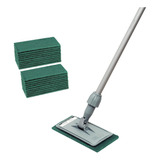 Mop Abrasivo Compacto Superpro Com Cabo + 20 Refis Verde