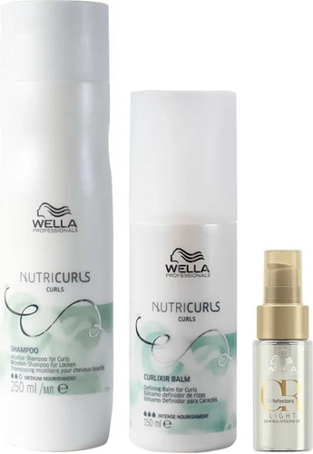 Wella Nutricurls Kit Sh 250ml + Curlixir + Oil Light 30ml