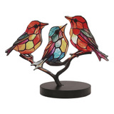 Adorno De Mesa De Pájaros En Rama, Colección De 3 Pájaros