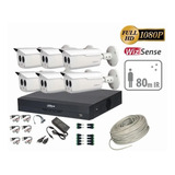 Cctv Kit Pro Dahua Dvr 8ch Wizsense + 6 Cam 2mp Ir80m Fullhd