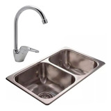 Bacha Cocina Johnson Doble R63/18f + Grifería Link *