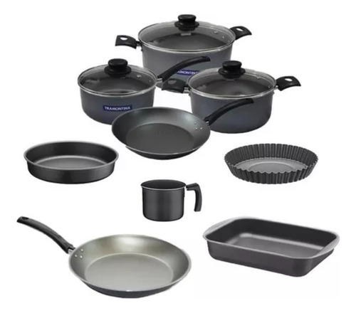 Set Combo Cocina Tramontina Teflon Antiadherente 9 Unidades