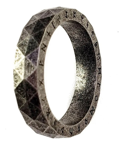 Anillo Amuleto Runas Canalizador De Energía Acero Inoxidab C