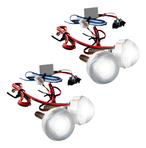 Kit Strobo 4 Led Branco Farol E Lanterna, Carro, Moto, Camin