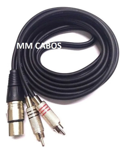 Cabo Xlr Femea 2 Rca Macho 5 Metros