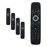 Kit 5 Controle Remoto Compatível Philips Smart Tv Led Lcd