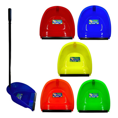 18 Recogedor C/bastón De Plástico Jumbo Para Basura Premium Color Varios