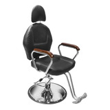 Silla Sillon Hidraulica Reclinable Barberia Salon Estetica Color Negro Forma De La Base Redonda