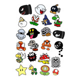 Planilla De Stickers Mario Bros Mod 3 Aprox 28cm