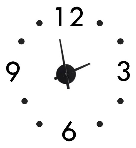 Reloj De Pared 3d Gigante Negro