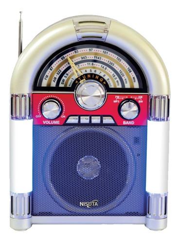 Radio Am Fm Vintage Nisuta Parlante Mp3 Bluetooth Usb Luces