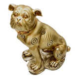 Enfeite Cachorro Dourado Estatua Decorativa De Resina 