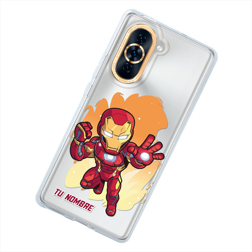 Funda Para Huawei Iron Man Marvel Personalizada Nombre