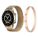 Smartwatch Reloj Para Dama Sumergible 3 Pulzos Gtide Romance