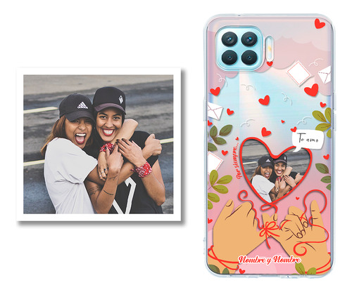 Funda Para Oppo Personalizada Foto Corazón Con Tu Pareja