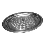 Bandeja Redonda Inox 40cm Garçom Servir Grande