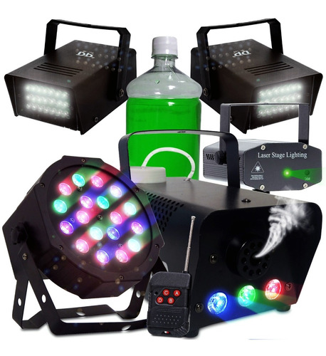 Super Kit Festa Iluminação Dj Balada Jogo De Luz Strobo Rg