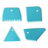 Set 4 Raspadores Scraper Espatulas Texturizadoras Para Torta