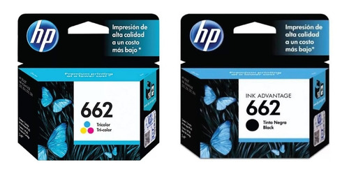 Hp 662 Negro + 662 Tricolor Original 1515 2515 Combo Full