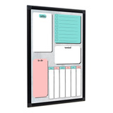 Planner Semanal Parede 60x40cm Lousa Planejador Preto