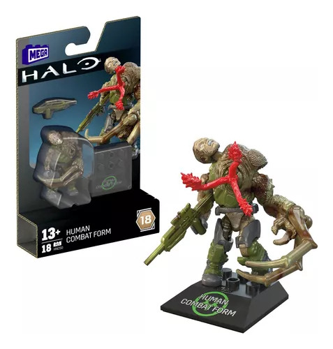 Mega Halo Heroe Serie 18 Human Combat Flood Verde Sellado 